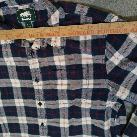 ROOTS plaid flannel long-sleeved shirt - women - large - pre-owned - cottagecore - Picture 4 of 10